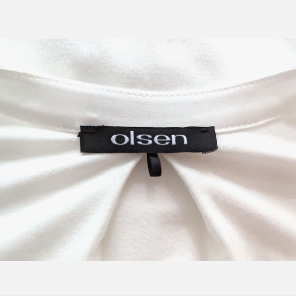 Olsen White Blouse, Capsule Top Size 8 | Scandi Work Smart Wear - Picture 5 of 7